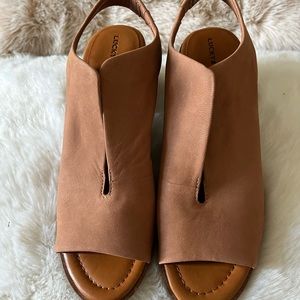 Lucky Brand Rhazy Leather Block Heel Sandals